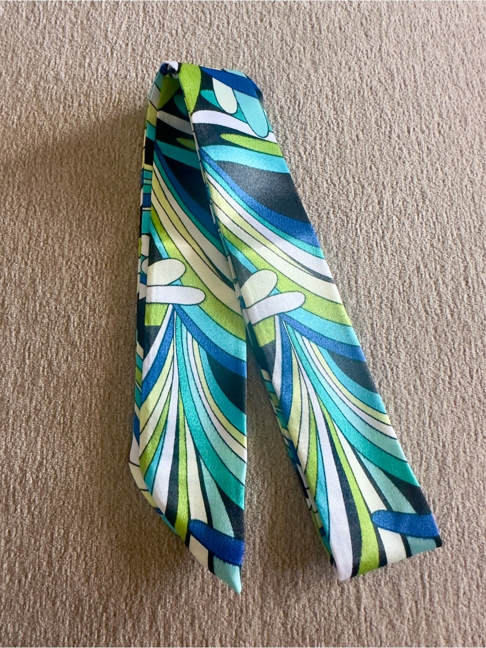 “Pucci” Style Geometric Handbag Scarf
